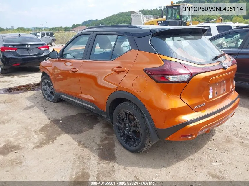 2022 Nissan Kicks Sr Xtronic Cvt VIN: 3N1CP5DV9NL495114 Lot: 40165581