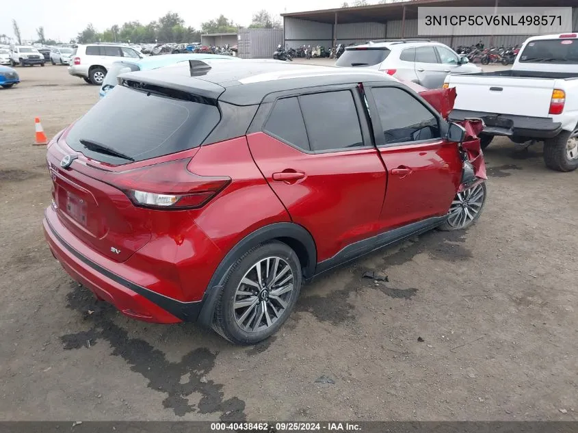 2022 Nissan Kicks Sv Xtronic Cvt VIN: 3N1CP5CV6NL498571 Lot: 40438462