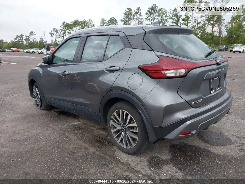 2022 Nissan Kicks Sv VIN: 3N1CP5CV0NL505269 Lot: 40444515