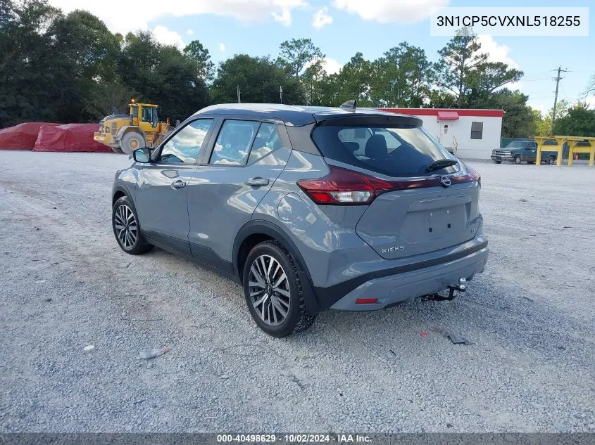 2022 Nissan Kicks Sv Xtronic Cvt VIN: 3N1CP5CVXNL518255 Lot: 40498629