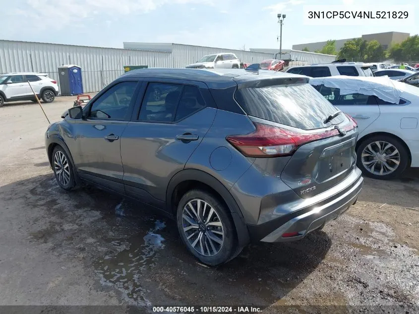 2022 Nissan Kicks Sv Xtronic Cvt VIN: 3N1CP5CV4NL521829 Lot: 40576045