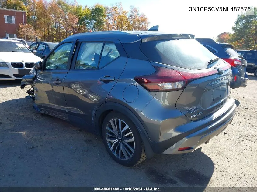 2022 Nissan Kicks Sv Xtronic Cvt VIN: 3N1CP5CV5NL487576 Lot: 40601480