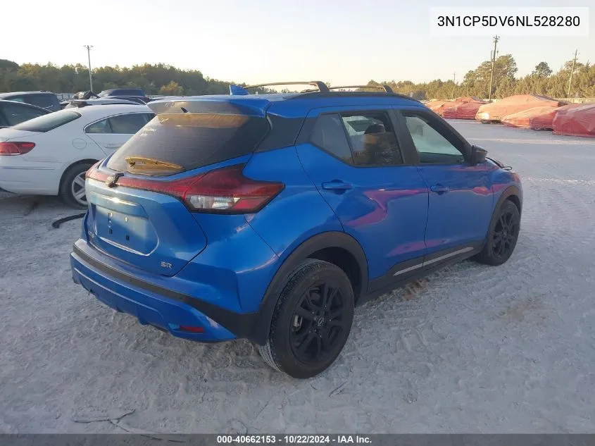 2022 Nissan Kicks Sr Xtronic Cvt VIN: 3N1CP5DV6NL528280 Lot: 40662153