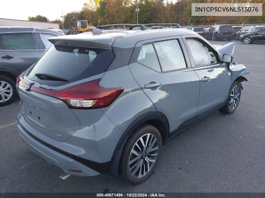 2022 Nissan Kicks Sv Xtronic Cvt VIN: 3N1CP5CV6NL515076 Lot: 40671490