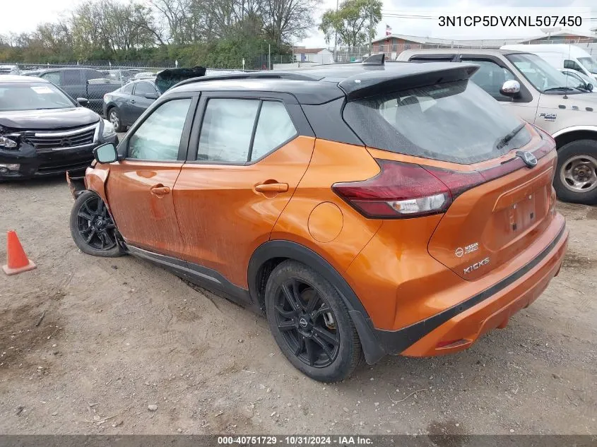 2022 Nissan Kicks Sr Xtronic Cvt VIN: 3N1CP5DVXNL507450 Lot: 40751729