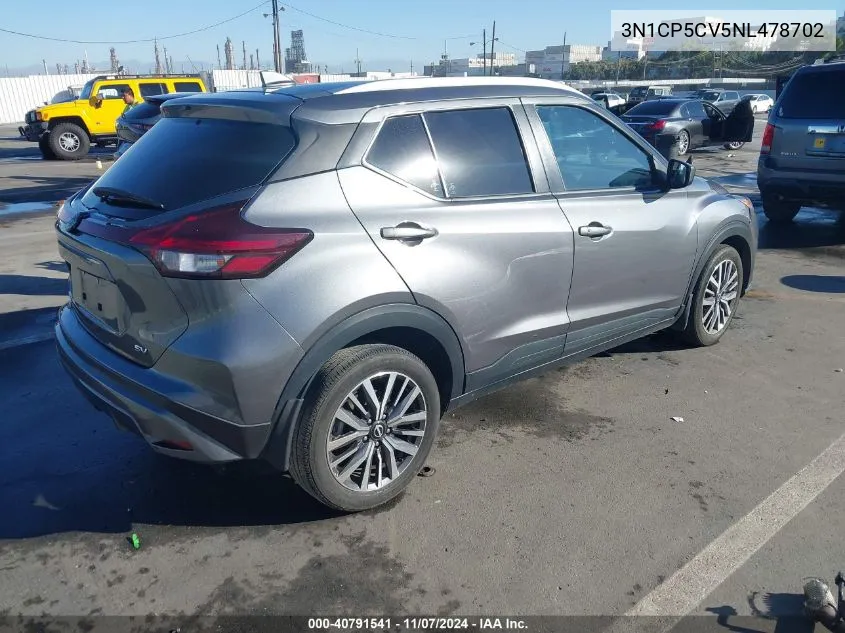 3N1CP5CV5NL478702 2022 Nissan Kicks Sv Xtronic Cvt