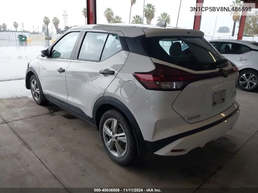 2022 Nissan Kicks S Xtronic Cvt VIN: 3N1CP5BV8NL486598 Lot: 40836508