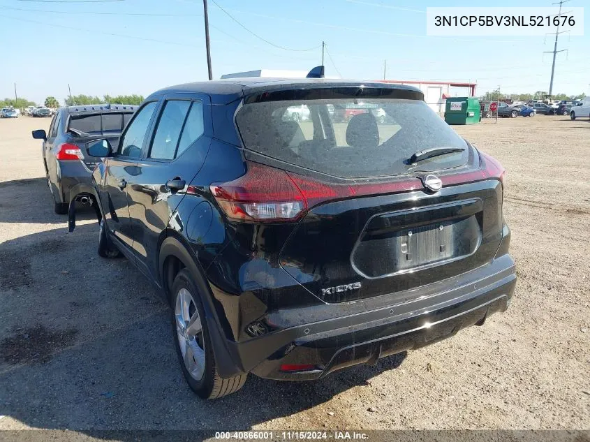 2022 Nissan Kicks S Xtronic Cvt VIN: 3N1CP5BV3NL521676 Lot: 40866001