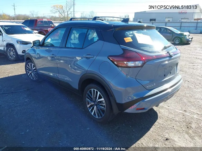 2022 Nissan Kicks Sv Xtronic Cvt VIN: 3N1CP5CV9NL518313 Lot: 40893972