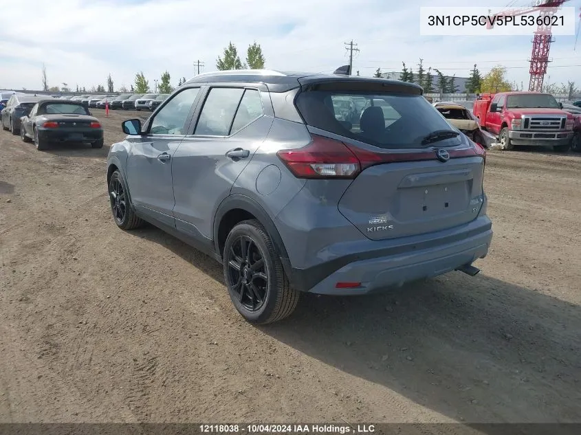 3N1CP5CV5PL536021 2023 Nissan Kicks Sv