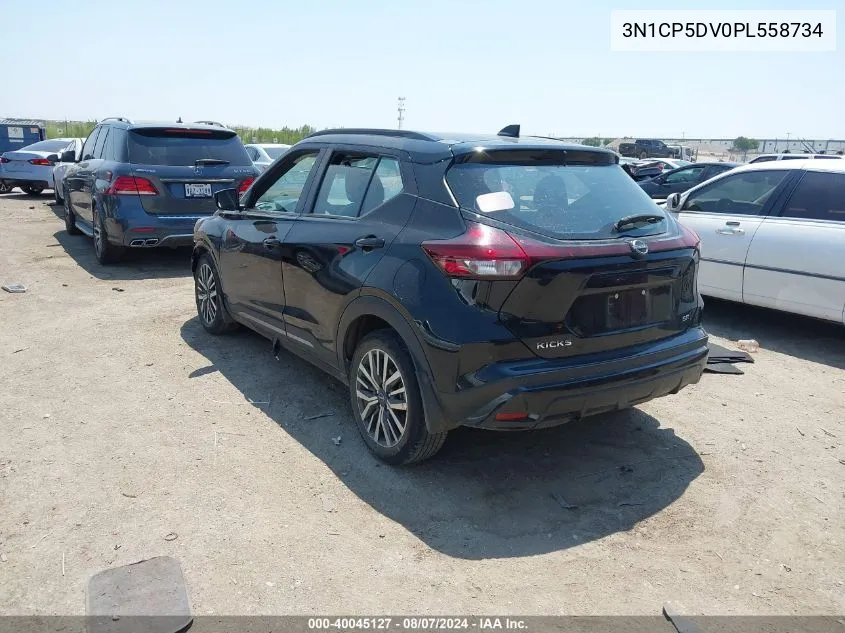 2023 Nissan Kicks Sr Xtronic Cvt VIN: 3N1CP5DV0PL558734 Lot: 40045127