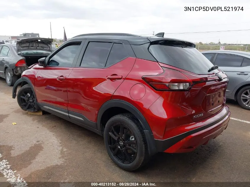 2023 Nissan Kicks Sr Xtronic Cvt VIN: 3N1CP5DV0PL521974 Lot: 40213152