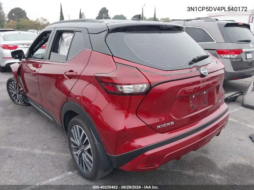 2023 Nissan Kicks Sr Xtronic Cvt VIN: 3N1CP5DV4PL540172 Lot: 40230482