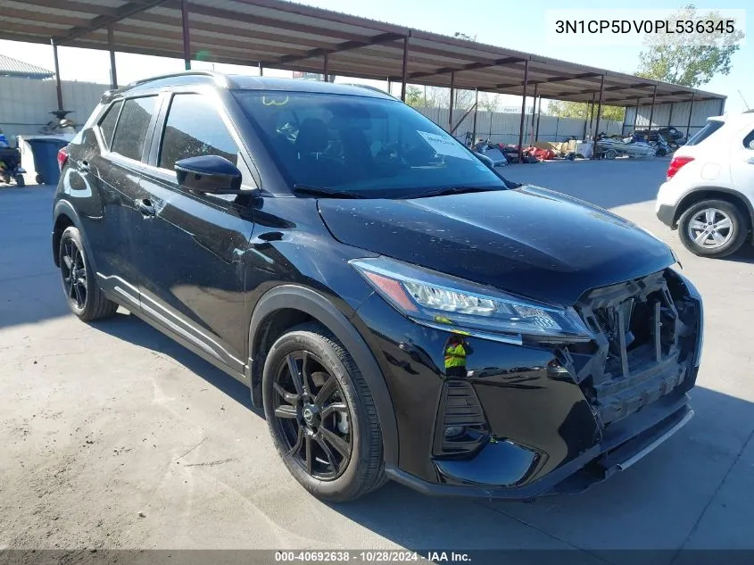 2023 Nissan Kicks Sr Xtronic Cvt VIN: 3N1CP5DV0PL536345 Lot: 40692638