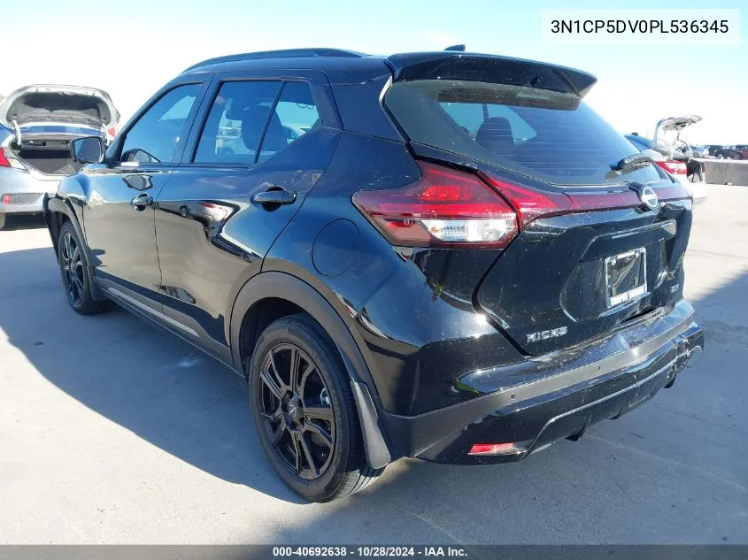 2023 Nissan Kicks Sr Xtronic Cvt VIN: 3N1CP5DV0PL536345 Lot: 40692638