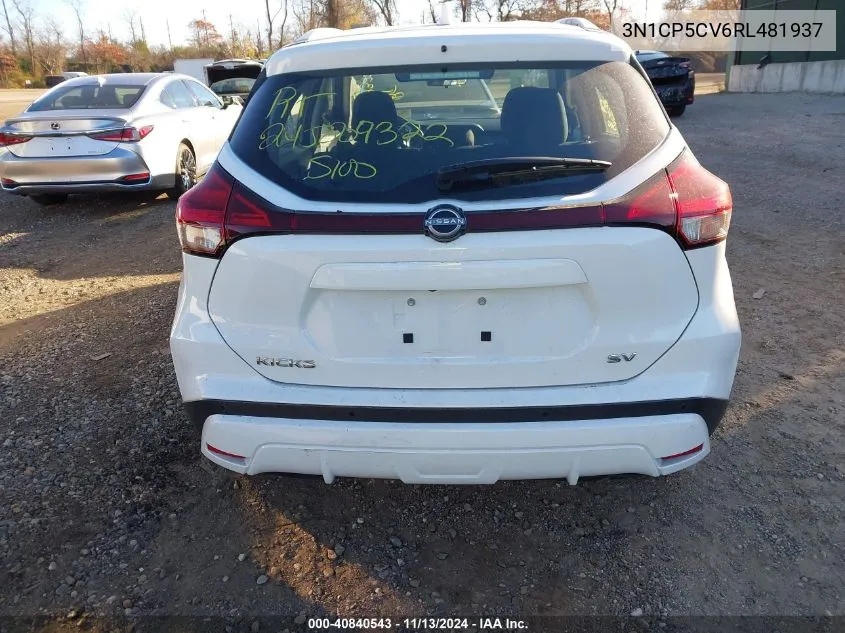 2024 Nissan Kicks Sv Xtronic Cvt VIN: 3N1CP5CV6RL481937 Lot: 40840543