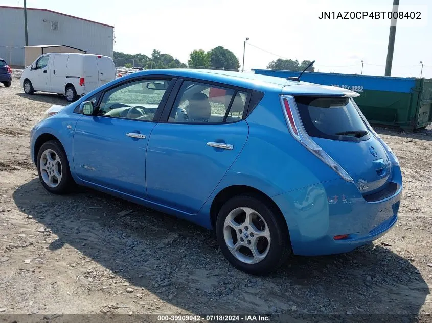 2011 Nissan Leaf Sl VIN: JN1AZ0CP4BT008402 Lot: 39909042