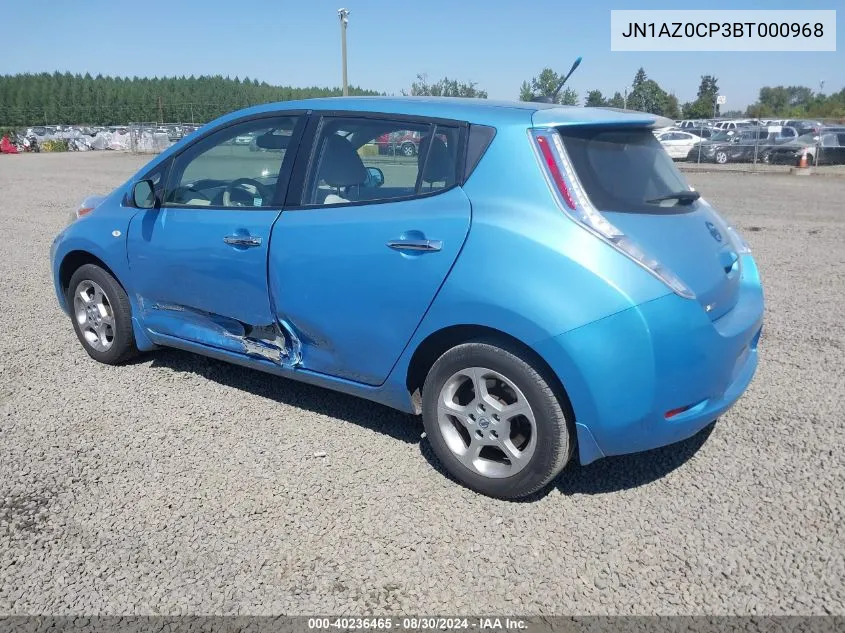 2011 Nissan Leaf Sl VIN: JN1AZ0CP3BT000968 Lot: 40236465