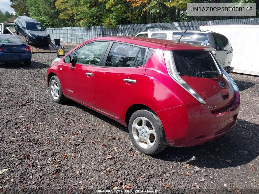 2011 Nissan Leaf Sl VIN: JN1AZ0CP5BT008148 Lot: 40469321