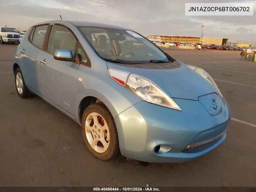 2011 Nissan Leaf Sl VIN: JN1AZ0CP6BT006702 Lot: 40498444