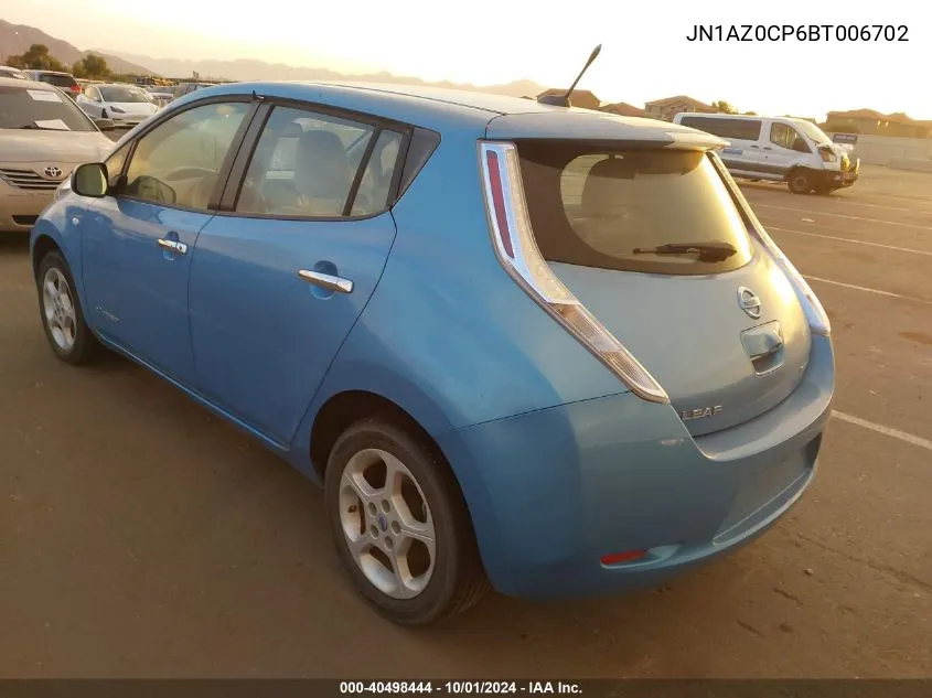 2011 Nissan Leaf Sl VIN: JN1AZ0CP6BT006702 Lot: 40498444