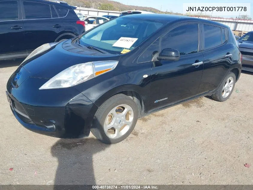 JN1AZ0CP3BT001778 2011 Nissan Leaf Sl