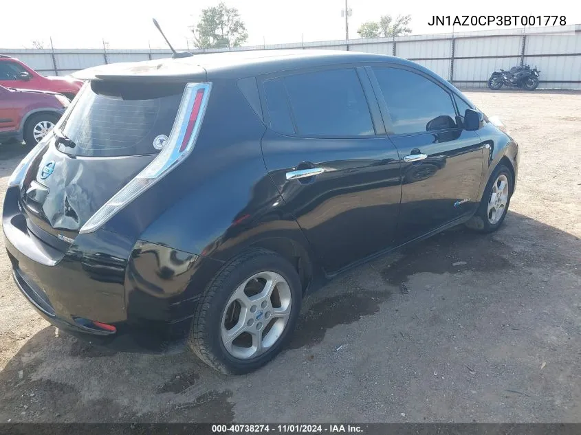 2011 Nissan Leaf Sl VIN: JN1AZ0CP3BT001778 Lot: 40738274