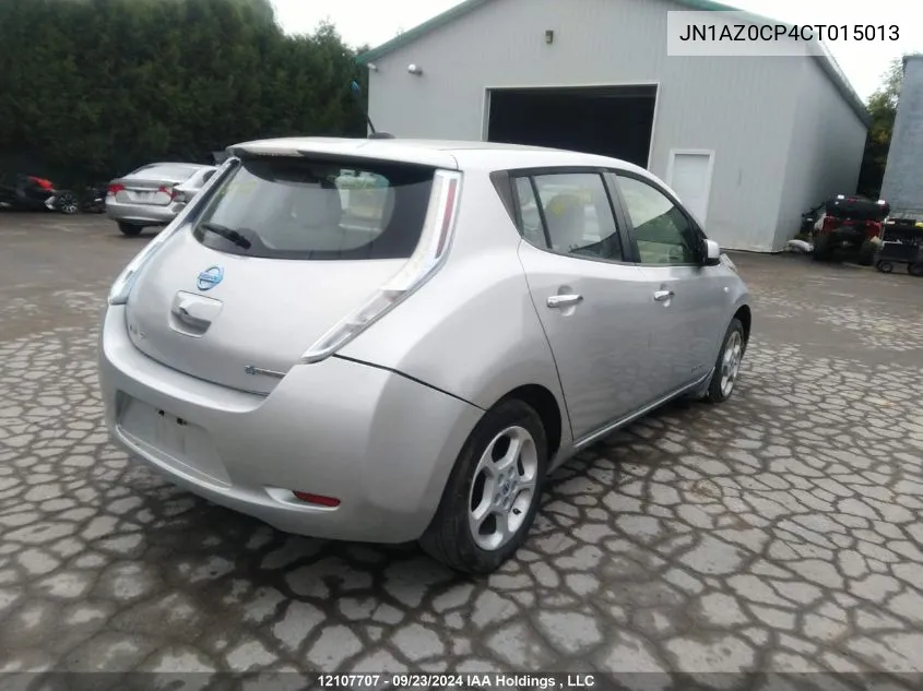 2012 Nissan Leaf Sv/Sl VIN: JN1AZ0CP4CT015013 Lot: 12107707