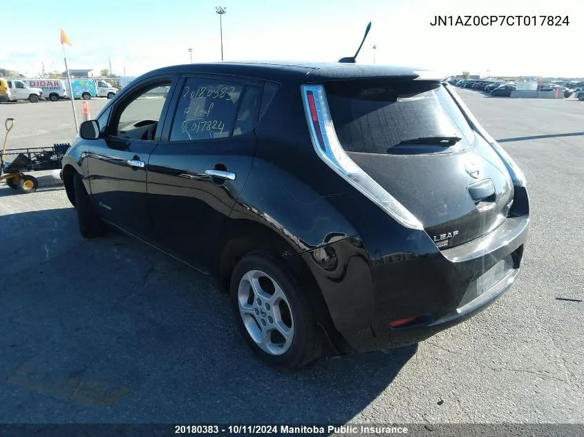 2012 Nissan Leaf Sv VIN: JN1AZ0CP7CT017824 Lot: 20180383