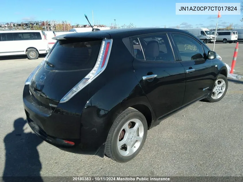 2012 Nissan Leaf Sv VIN: JN1AZ0CP7CT017824 Lot: 20180383