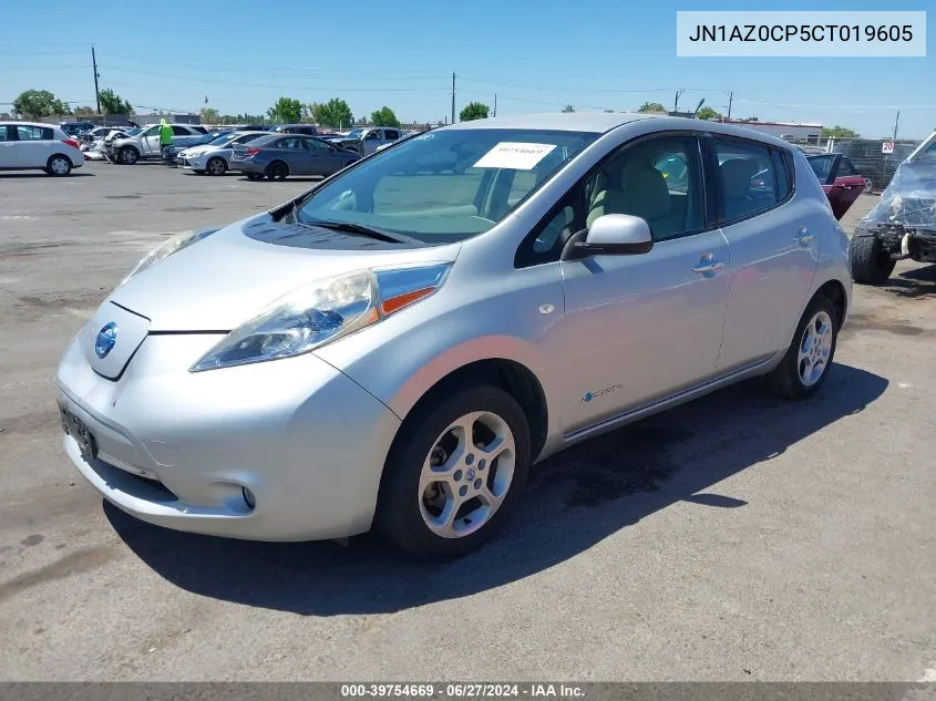 2012 Nissan Leaf Sl VIN: JN1AZ0CP5CT019605 Lot: 39754669