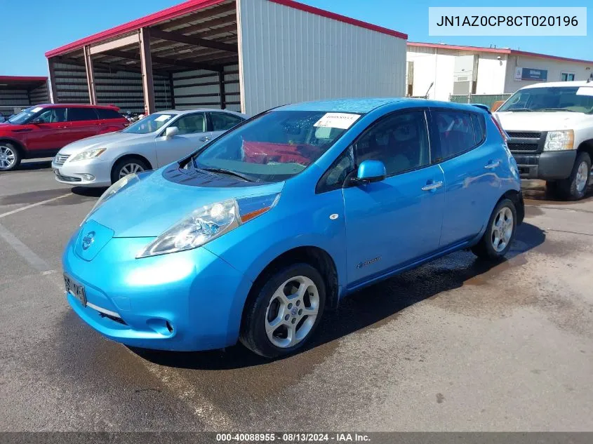 2012 Nissan Leaf Sl VIN: JN1AZ0CP8CT020196 Lot: 40088955