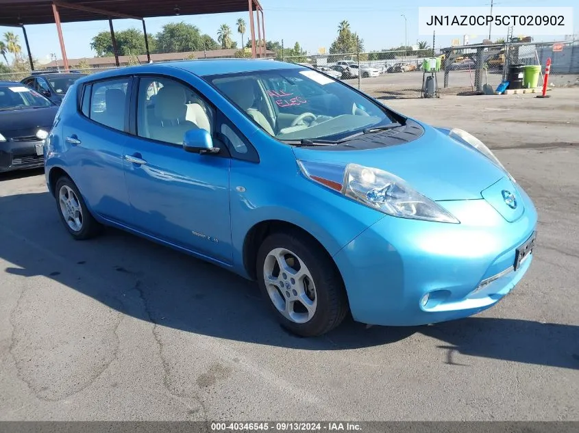 2012 Nissan Leaf Sl/Sv VIN: JN1AZ0CP5CT020902 Lot: 40346545