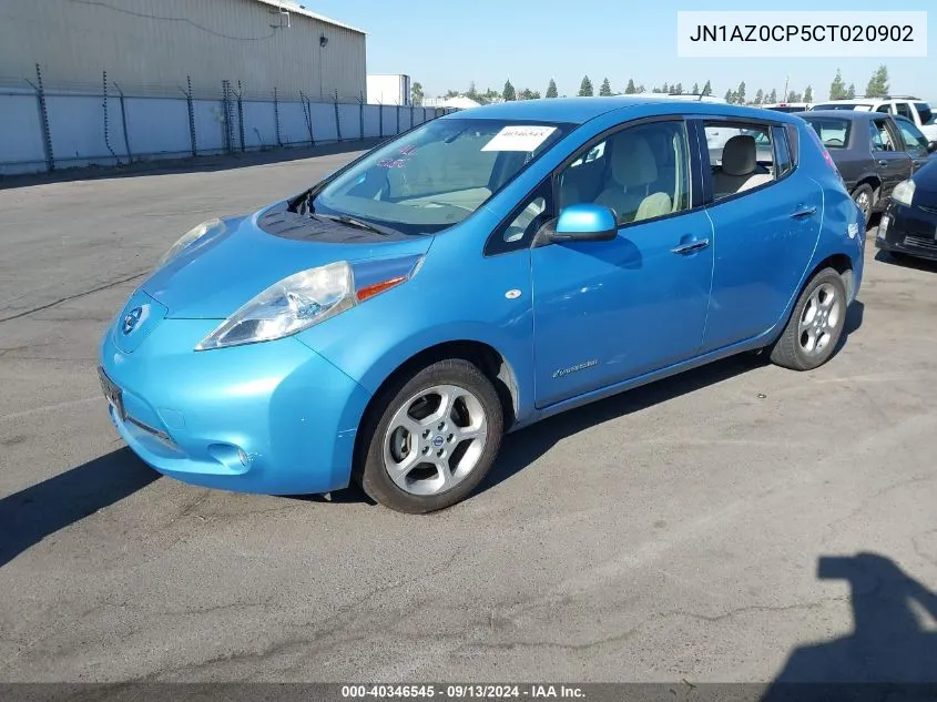 2012 Nissan Leaf Sl/Sv VIN: JN1AZ0CP5CT020902 Lot: 40346545