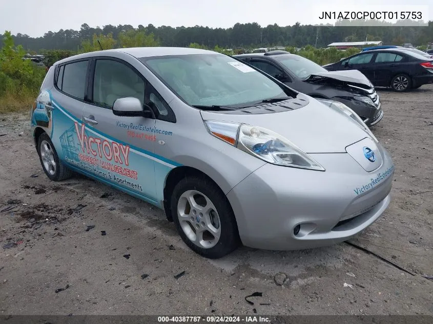 2012 Nissan Leaf Sv VIN: JN1AZ0CP0CT015753 Lot: 40387787