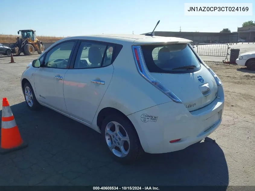 2012 Nissan Leaf Sl VIN: JN1AZ0CP3CT024169 Lot: 40608534