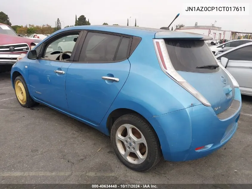 2012 Nissan Leaf Sl VIN: JN1AZ0CP1CT017611 Lot: 40634448