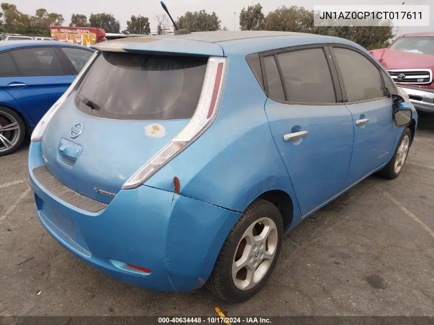 2012 Nissan Leaf Sl VIN: JN1AZ0CP1CT017611 Lot: 40634448