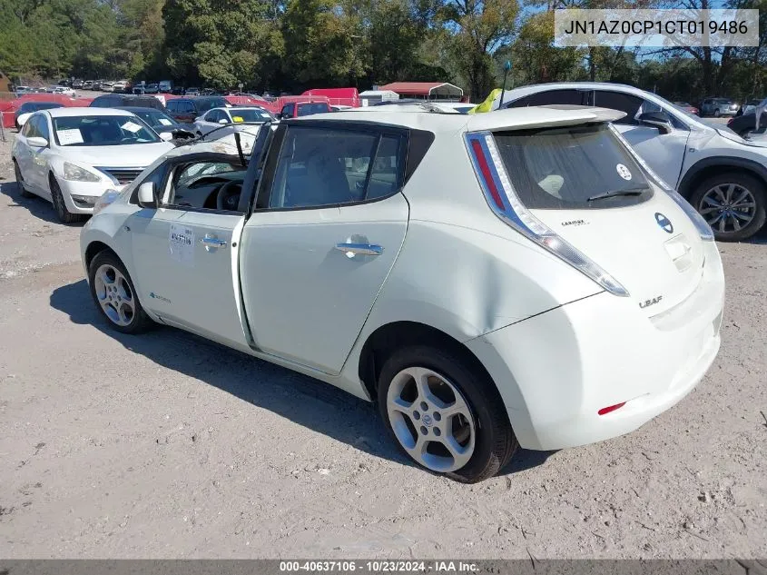 2012 Nissan Leaf Sl VIN: JN1AZ0CP1CT019486 Lot: 40637106