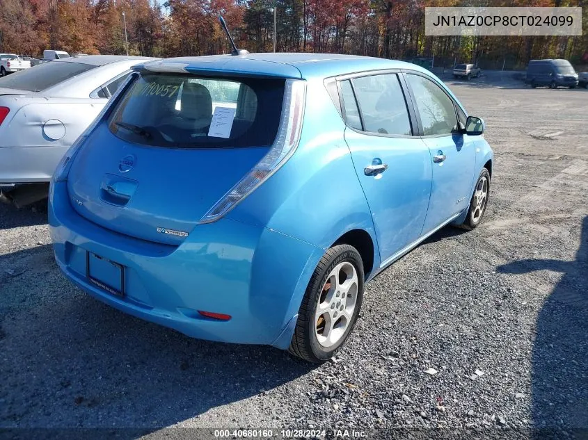 2012 Nissan Leaf Sl VIN: JN1AZ0CP8CT024099 Lot: 40680160