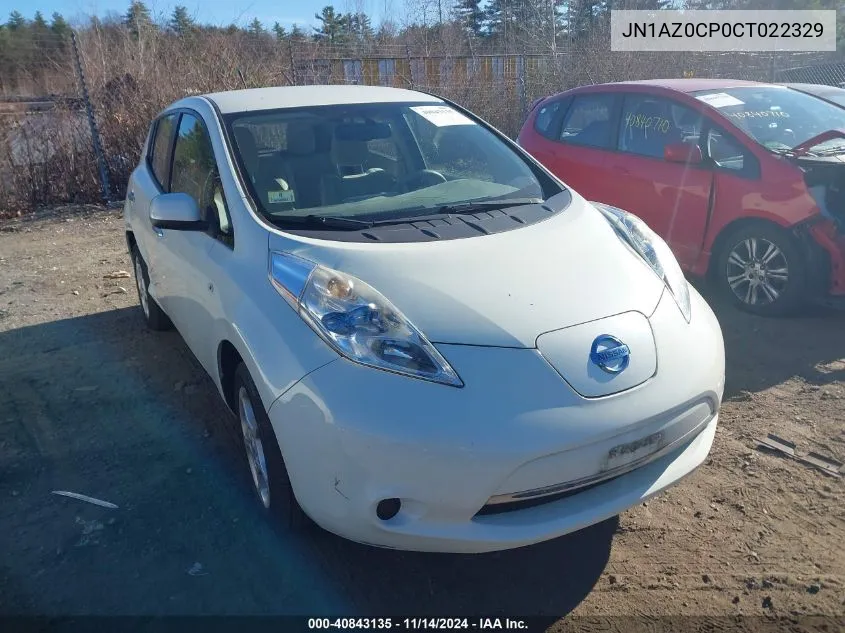 2012 Nissan Leaf Sv VIN: JN1AZ0CP0CT022329 Lot: 40843135