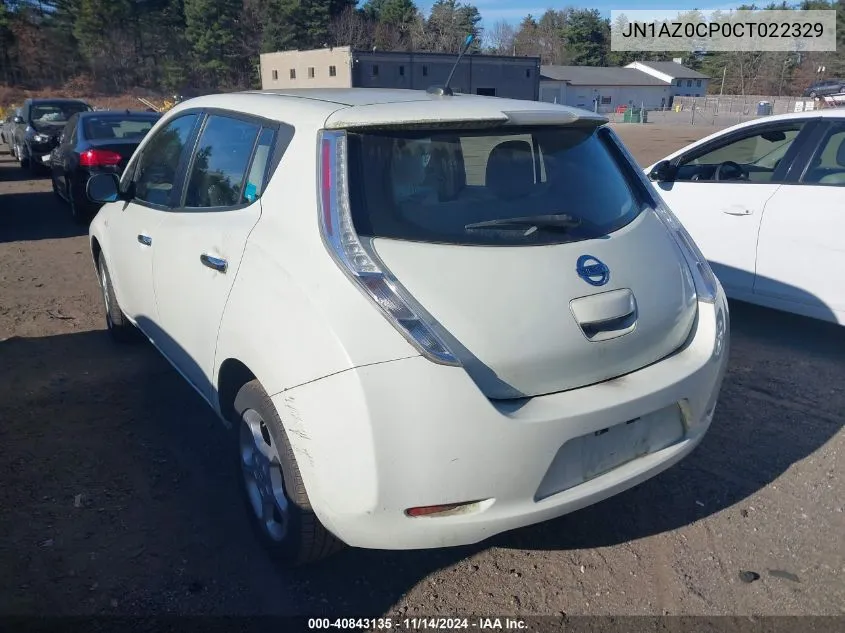 2012 Nissan Leaf Sv VIN: JN1AZ0CP0CT022329 Lot: 40843135