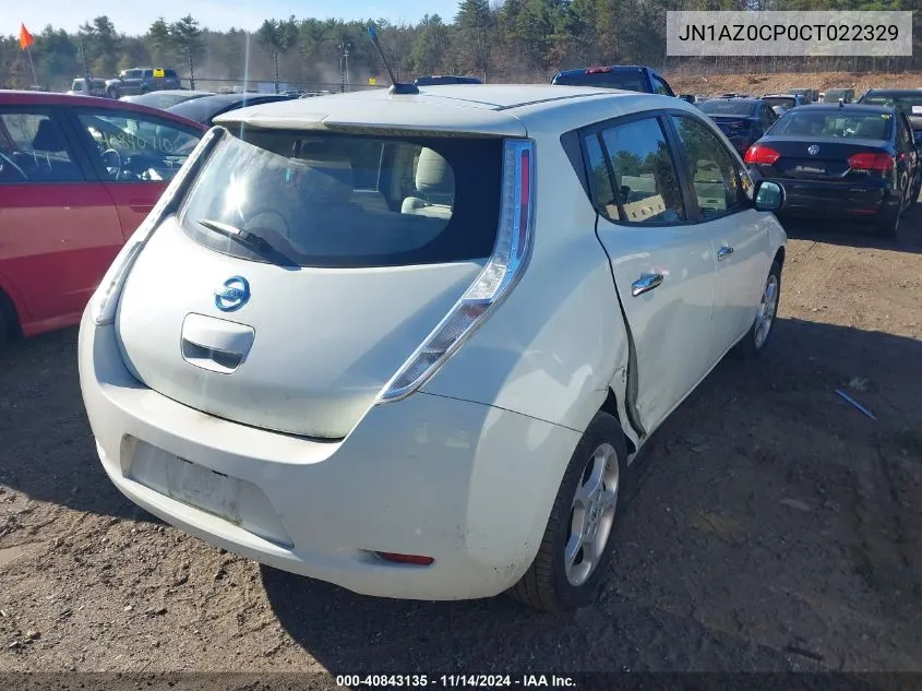 2012 Nissan Leaf Sv VIN: JN1AZ0CP0CT022329 Lot: 40843135