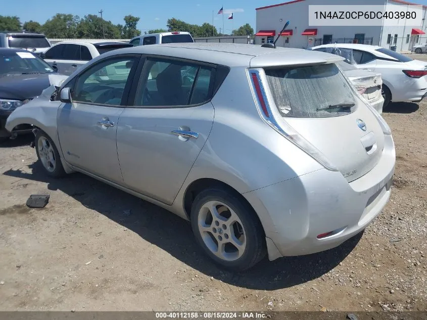 2013 Nissan Leaf Sv VIN: 1N4AZ0CP6DC403980 Lot: 40112158