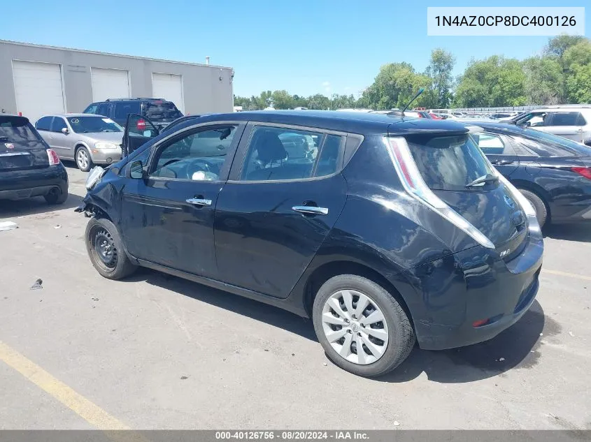 2013 Nissan Leaf S/Sv/Sl VIN: 1N4AZ0CP8DC400126 Lot: 40126756