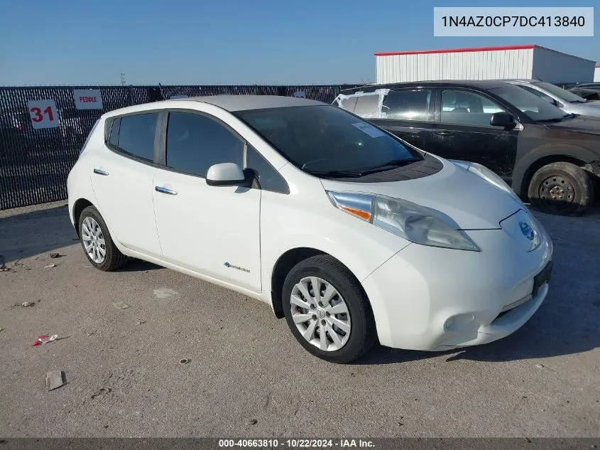 2013 Nissan Leaf S VIN: 1N4AZ0CP7DC413840 Lot: 40663810