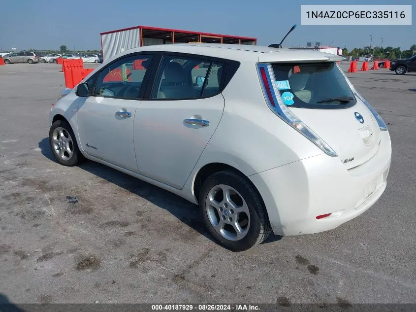 2014 Nissan Leaf Sv VIN: 1N4AZ0CP6EC335116 Lot: 40187929