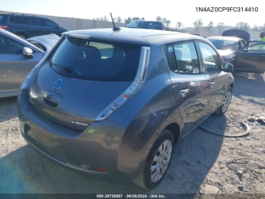 2015 Nissan Leaf S VIN: 1N4AZ0CP9FC314410 Lot: 39726587