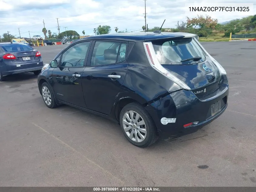 2015 Nissan Leaf S VIN: 1N4AZ0CP7FC314325 Lot: 39780691