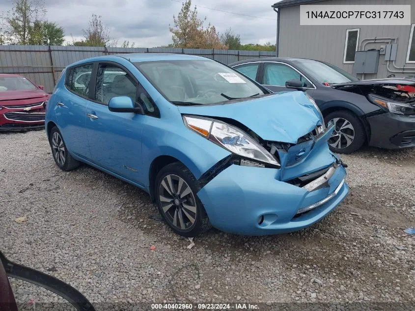 2015 Nissan Leaf S/Sv/Sl VIN: 1N4AZ0CP7FC317743 Lot: 40402960